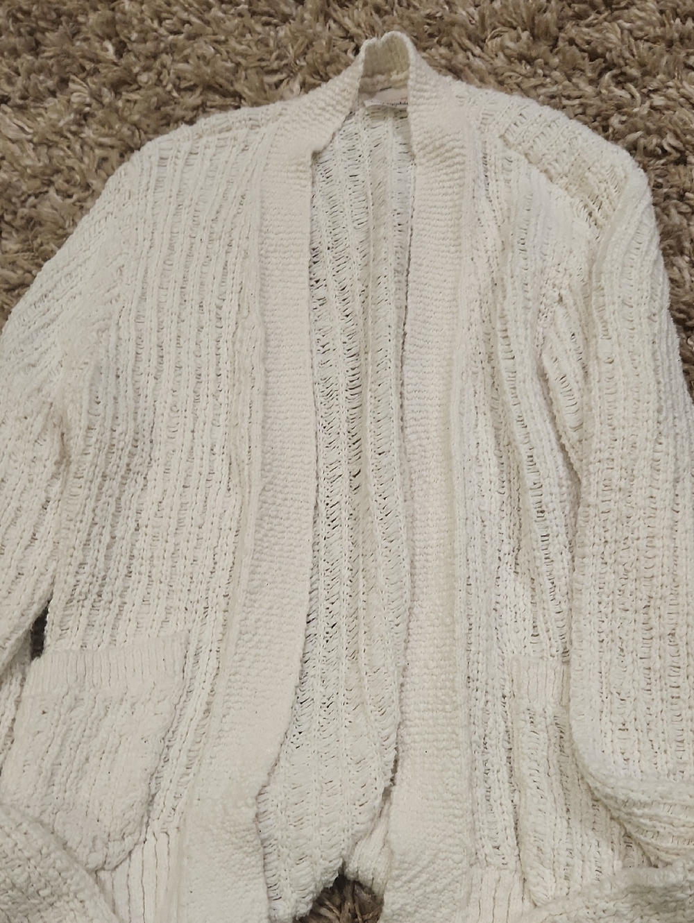 abercrombie kids Cream Open-Knit Women's Cardigan